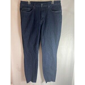 Judy Blue Jeans Womens Size 18W Blue Dark Skinny Fit Raw Hem  Stretch